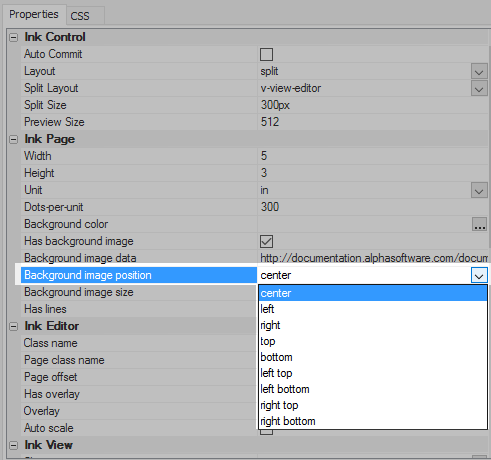 The Background image position property